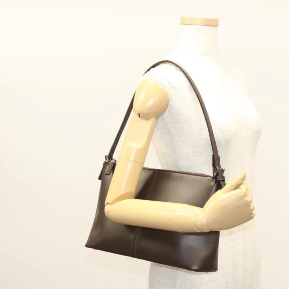 BURBERRY Shoulder Bag Leather Brown Silver Auth - Picture 14 of 16